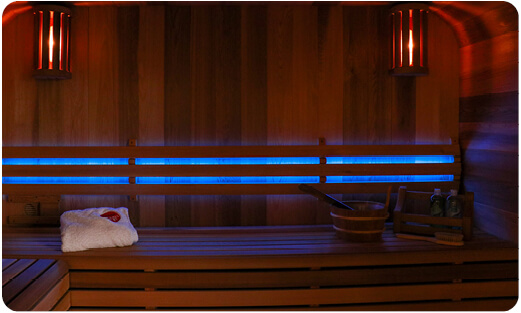 sauna led verlichting kleuren therapie blauw ontspanning blog